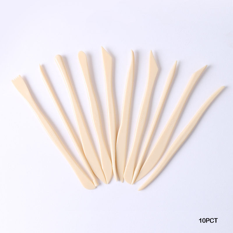 10Pc Clay Tool Plastic Cream Color (10Pct)