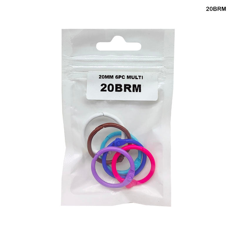 20Mm Book Binding Multi Ring (6Pc) (20Brm)