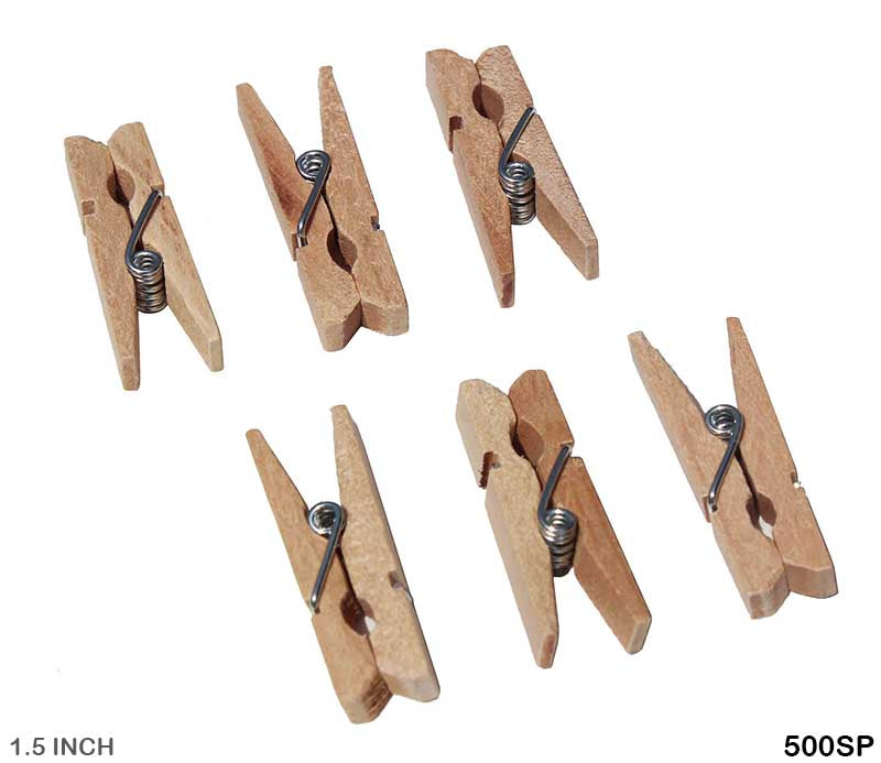 CLIP SMALL PLAIN 1.5" 300PC WOODEN (500SP)