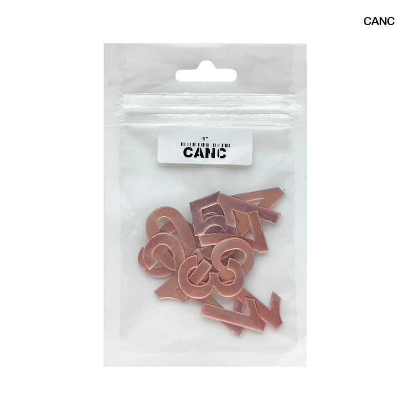 Clock Acrylic Number Copper 1 Inch (Canc)