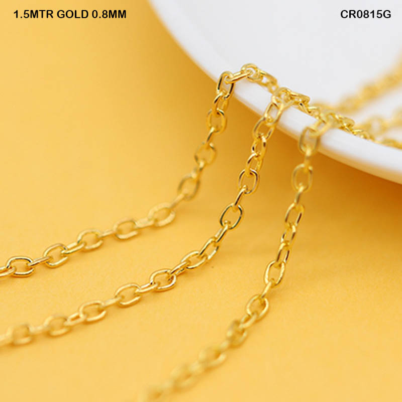 Cr0815G Chain R 1.5Mtr Gold 0.8Mm