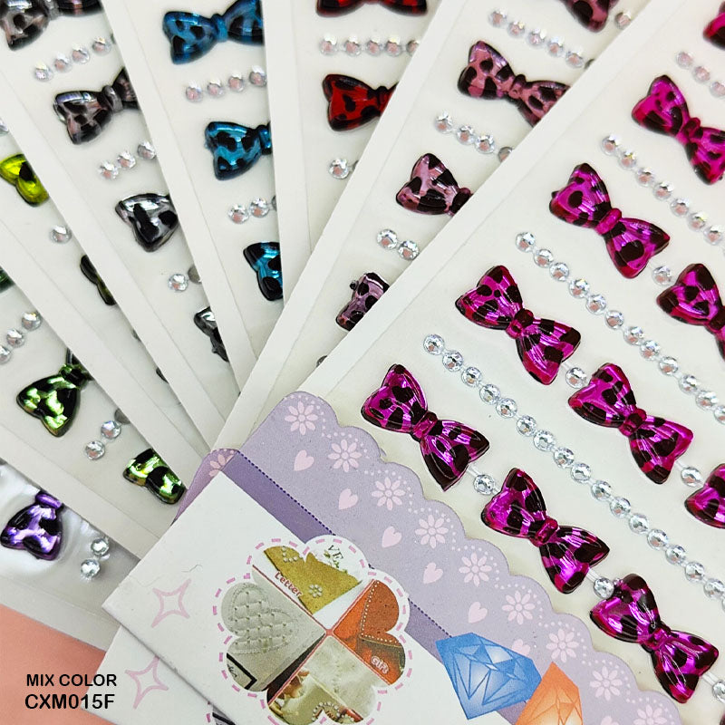 Cxm015F Gem Stones Bow Sticker-Gift To Love-Art & Craft