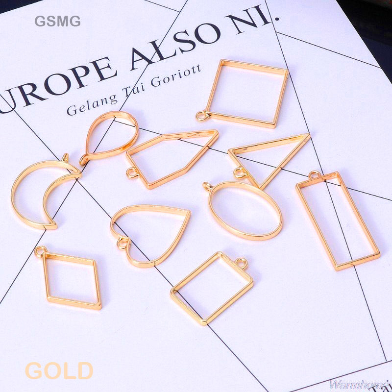 Bezels Mix Shape Set 10 Pcs Gold-Gift To Love-Art & Craft