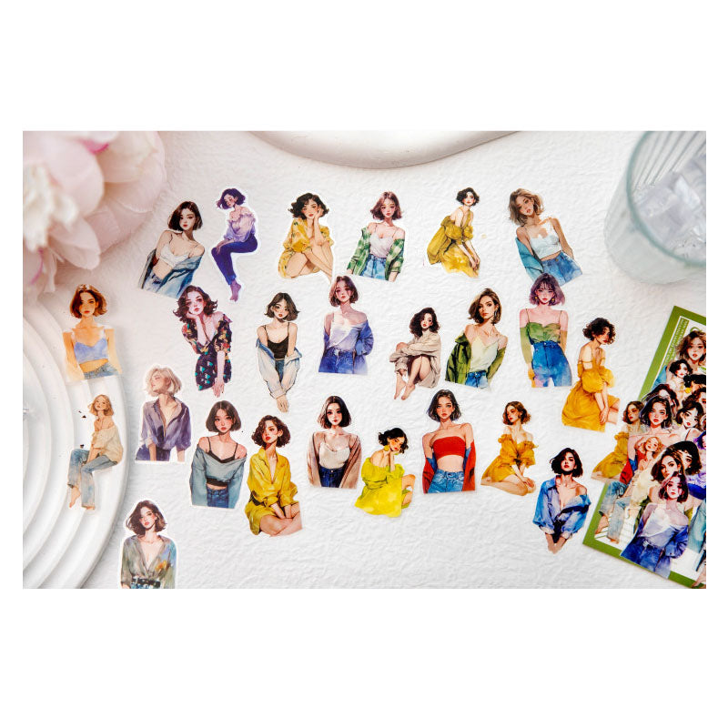 Mg0150768 Girl Character Handbook Sticker Pack 50Pc