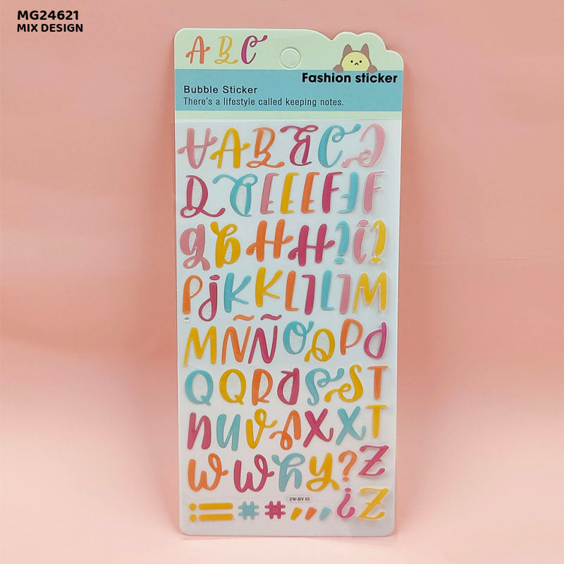 Mg24621 Bubble Alphabet Sticker