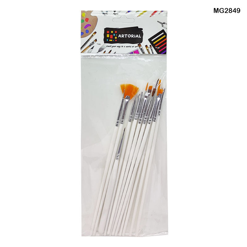 Mg2849 15Pc Paint Brush White Handle Cc