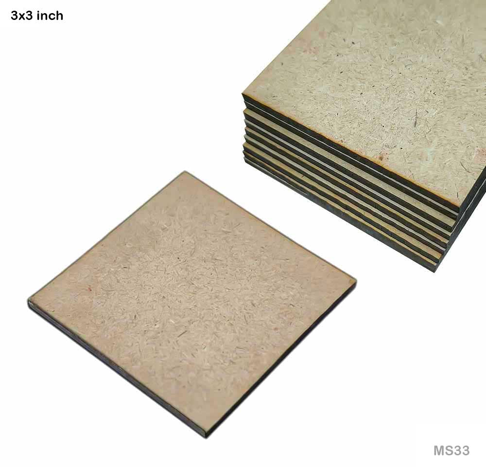 MDF SQUARE 3X3 10PCS (MS33) - GIFT TO LOVE