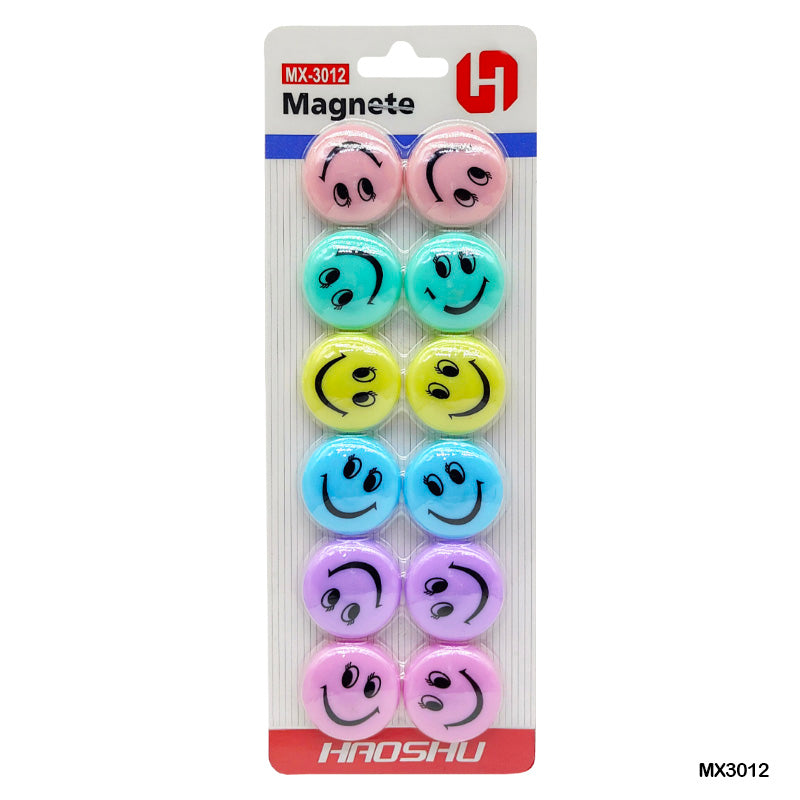 12Pcs Emoji Fridge Magnets Colorful Smiley Face (33Mm)