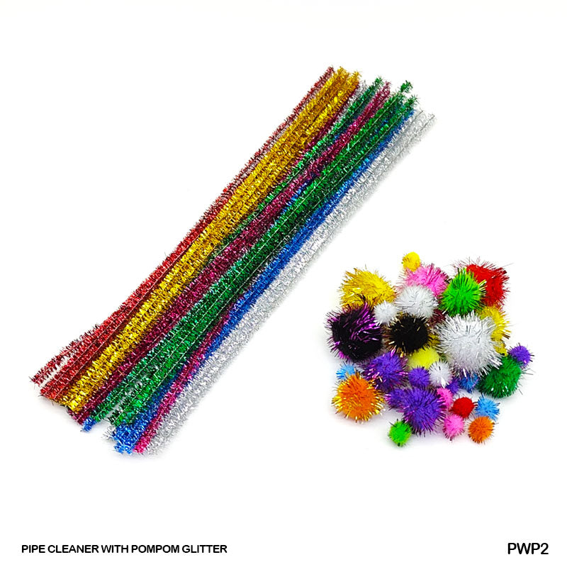 Craft Pipe Cleaner With Pompom Glitter-Gift To Love-Art & Craft