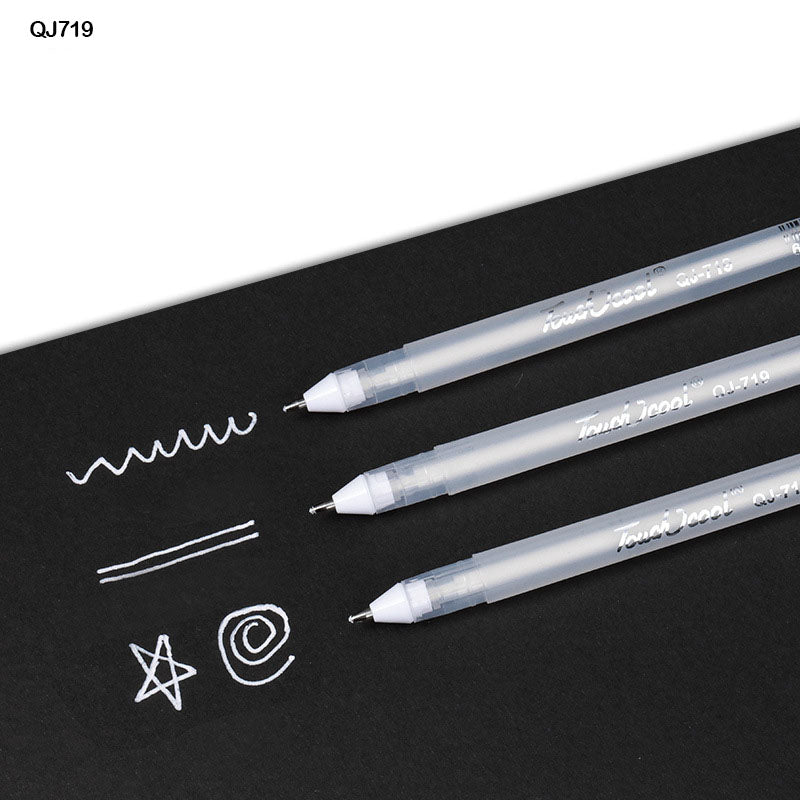 Qj719 3Pcs Highlights Pen White 0.8Mm