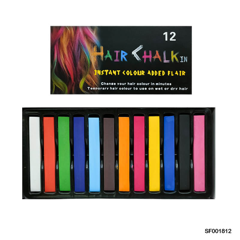 Hair Chalk 12 Colors Black Box (Sf001812)-Gift To Love-Art & Craft