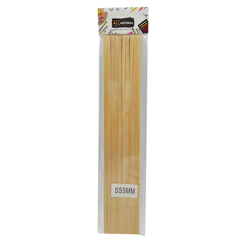 Wooden Stick Square 30 cm X 5 mm (10 Stick in 1 Packet)