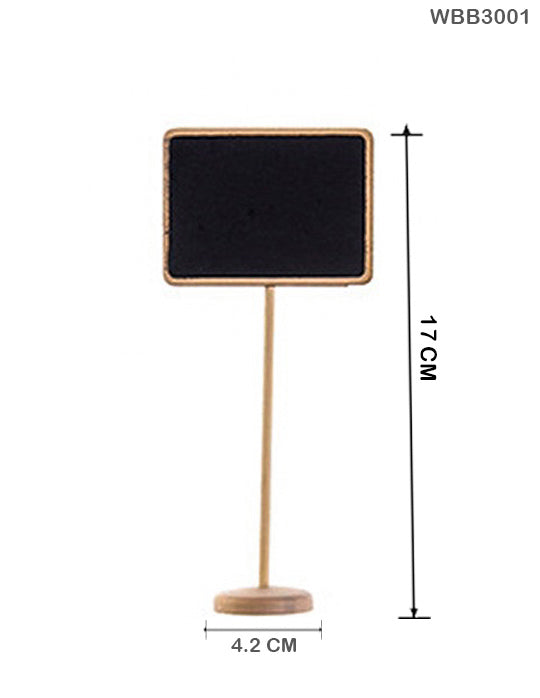 Wooden Black Board With Stand 17 Cm X 4.2 Cm-Gift To Love-Art & Craft