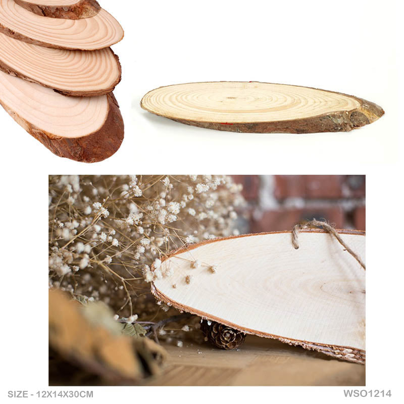 Wooden Slice Oval 12-14 X 25 Cm